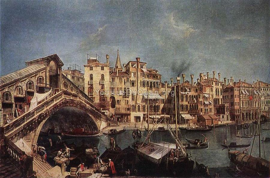 The Rialto Bridge from the Riva del Vin - 米歇尔·马里斯奇